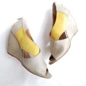 Seychelles Anthropologie Leather Wedge Heels 7.5
